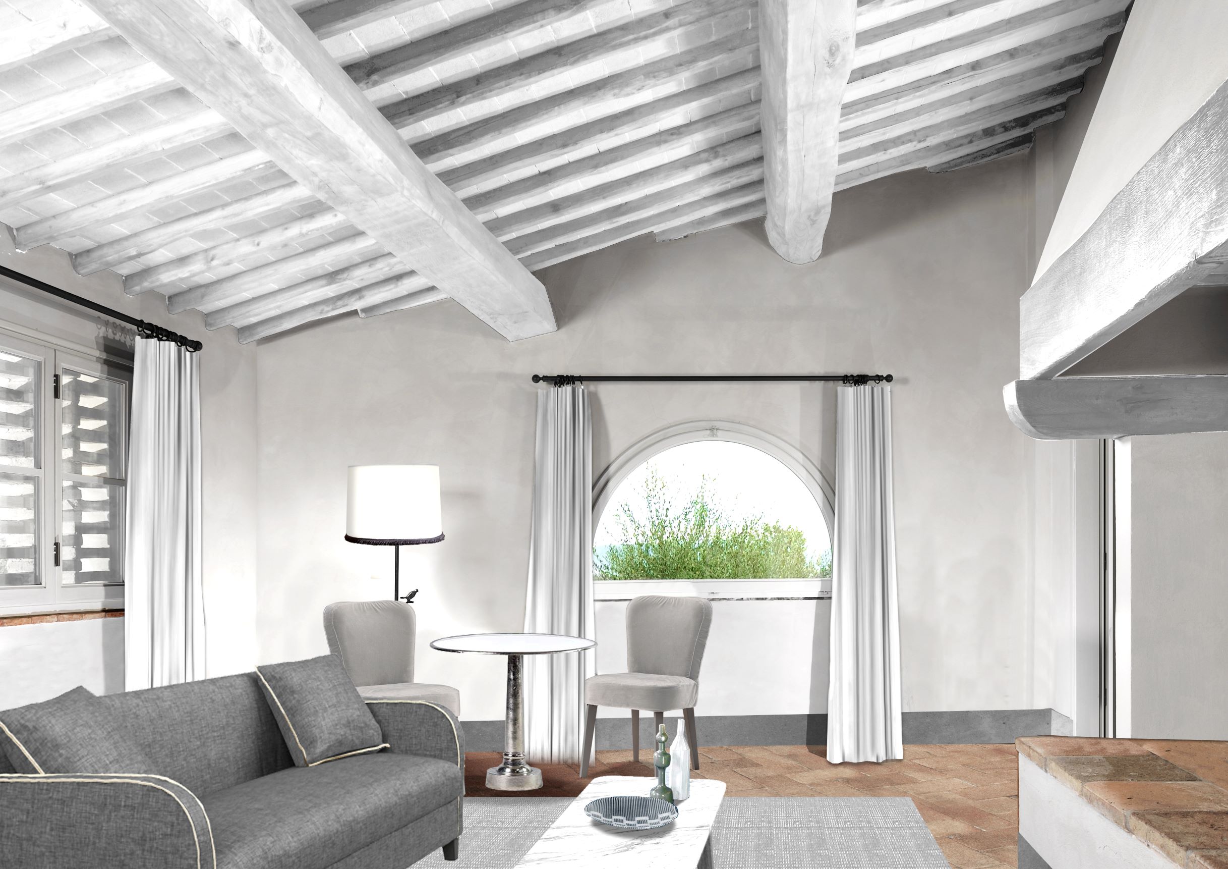 每一間套房均享有整個基安蒂鄉村全景，能眺望葡萄園與橄欖樹林。