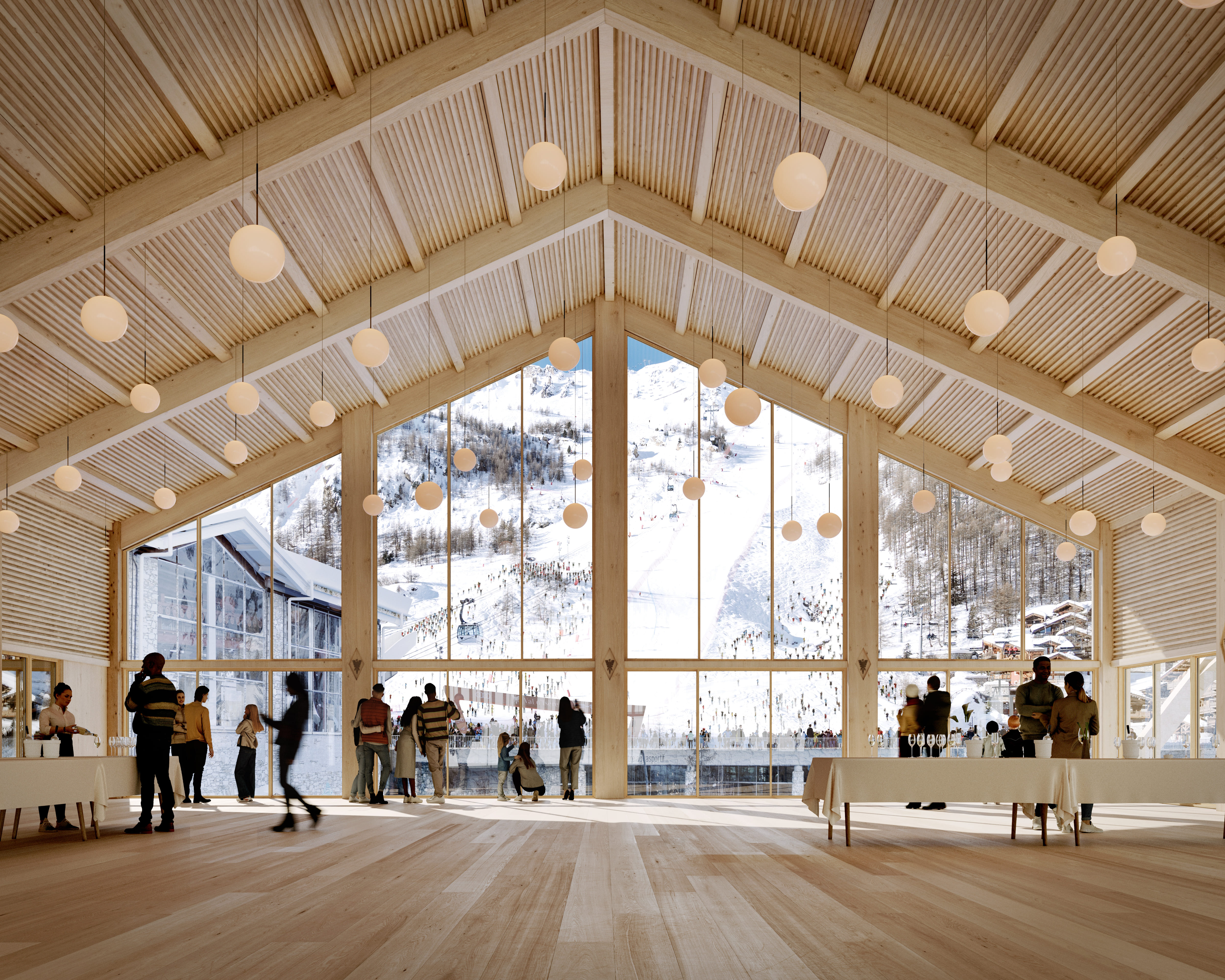 寬大落地窗將自然景觀帶進室內，每一個空間都獨立框出屬於自己的山景片段。（ Illustrations by Jeudi Wang ）