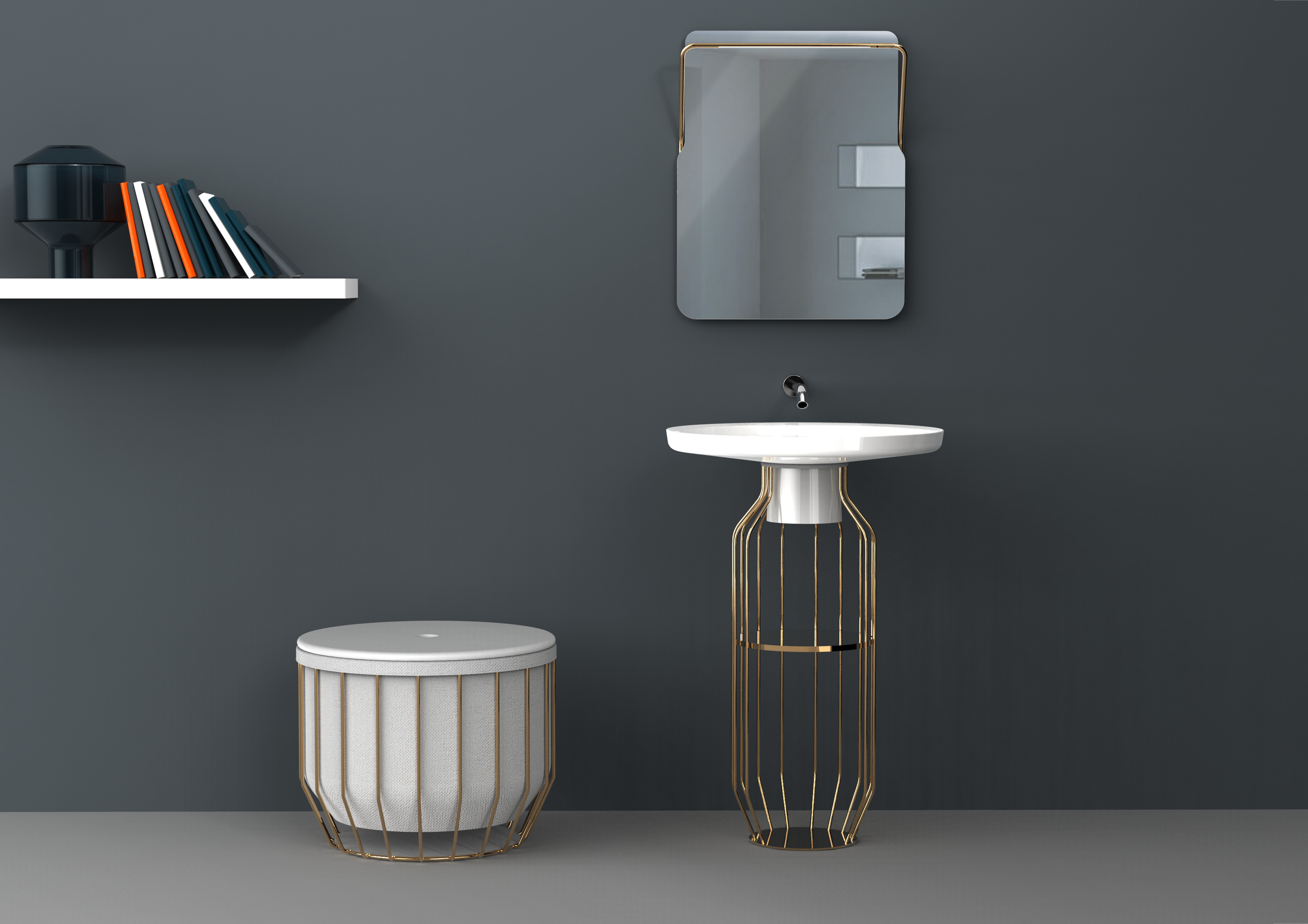 與西班牙衛浴品牌 INBANI 合作的 Bowl 系列，跳脫浴室用品的刻板傳統形象。